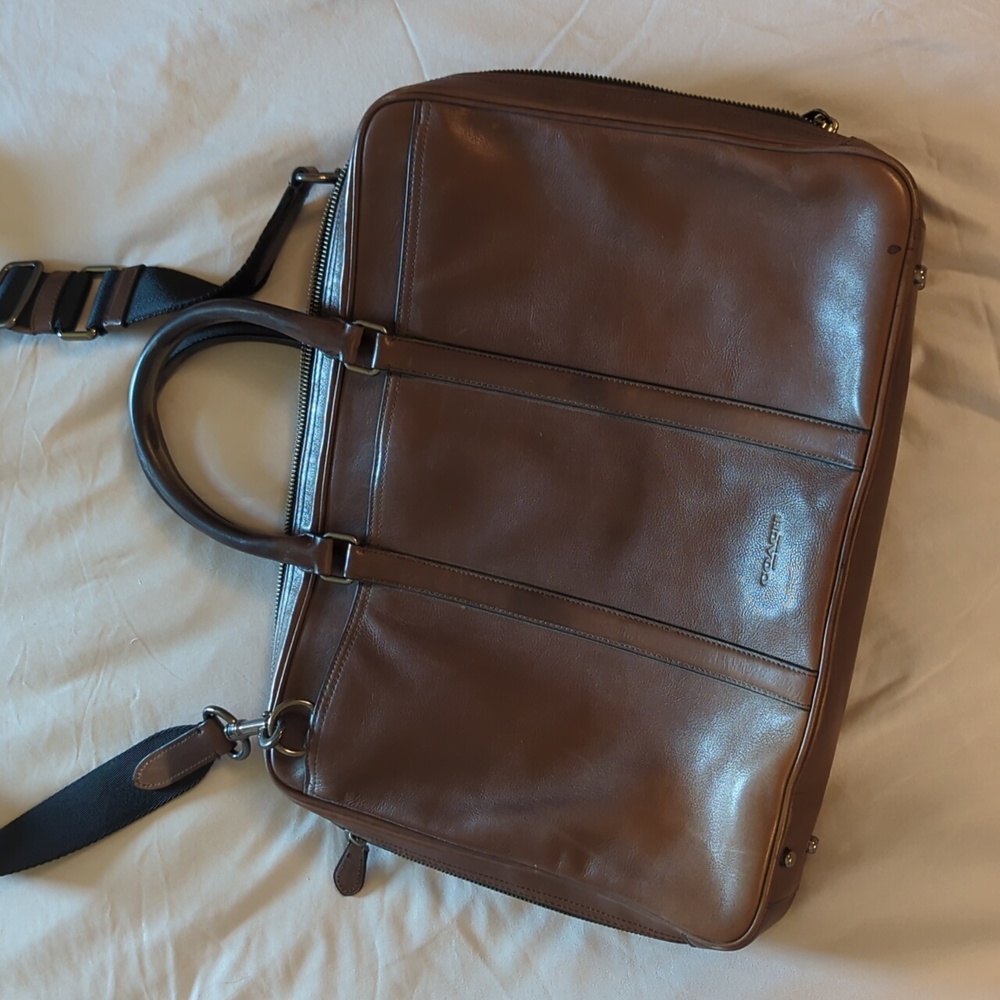 Genuine Coach Leather 'Metropolitan Commuter' laptop bag